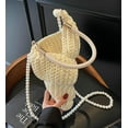 thumbnail image 5 of Handwoven Fashion Seashell Bag for Women Crochet Beach Bag Unique Boho Clutch with Pearl Strap Leather Handle 2025, 5 of 7