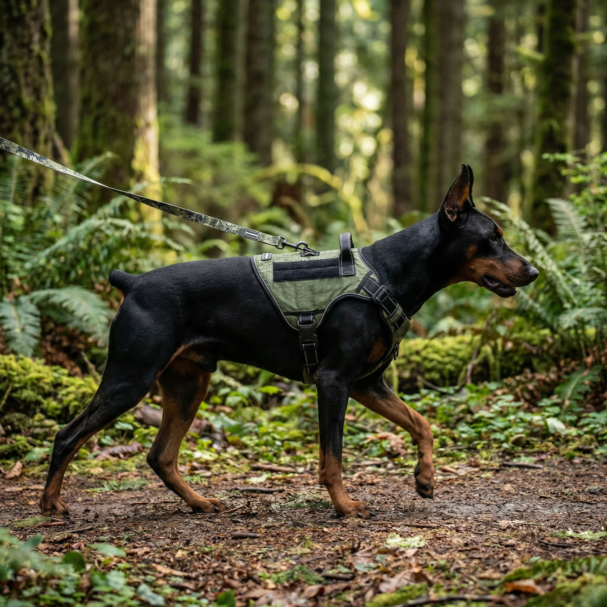 Mammoth Reflective Utility Dog Waking Harness, Green, Large