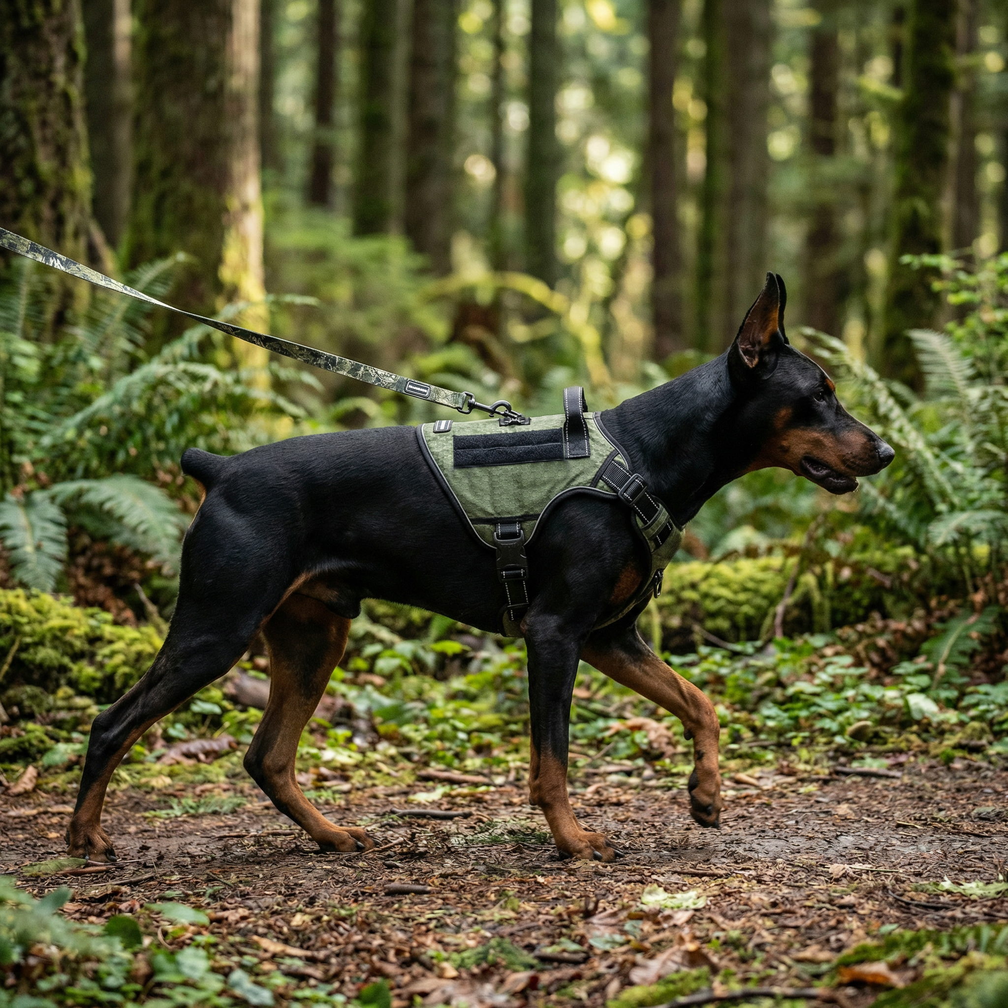 Mammoth Reflective Utility Dog Walking Harness, Green photo 6