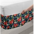 thumbnail image 2 of Floral Bed Skirt, Watercolor Bouquet of Flowers with Blueberries Green Leaves and Little Butterflies, Elastic Bedskirt Dust Ruffle Wrap Around for Bedding Decor, 4 Sizes, Multicolor, by Ambesonne, 2 of 2