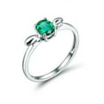 thumbnail image 4 of HeartsAndYou 0.75ct Natural Green Emerald Angel Wings Solitaire Ring 14k SOLID White Gold, 4 of 9