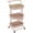 Pink, variant on 3 Tier Rolling Utility Cart with Cover Top Board, Movable Kitchen Storage Cart Trolley with Lockable Wheels, Cups, Hooks for Kitchen Bathroom  Office Art Craft Storage and Organization(White)