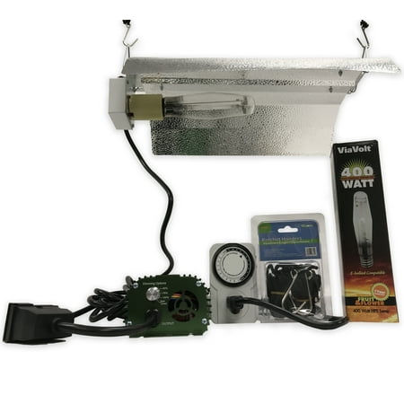 1-Light 400-Watt HPS/MH White Grow Light System with Timer/Remote Ballast and Reflector