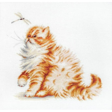 UPC: 4840746013003 | Kitten with a dragonfly B2270L Counted Cross-Stitch Kit
