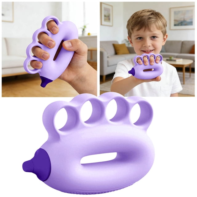 Renforcement de Prise en Main Décoratif pour Enfants, Exercice des Doigts en Silicone avec Multiples Résistances, Entraîneur de Force Ergonomique Portable pour la Maison et l'École, Développement de la Motricité Fine