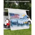 thumbnail image 3 of 4th of July RV Awning Sun Shade Screen 9'X7' American Flag Mesh Sunscreen Mountain Forest Awning Shade Screen with Zipper UV Blocker Completed Kits Outdoor Canopy for RV Motorhome Camper Travel, 3 of 7