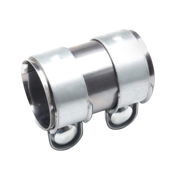 facefd Exhaust Pipe Connector 2.5-Inch Universal Stainless Steel Exhaust Tube Connector Adjustable Size Joiner Sleeve Clamp Connector Replacement Exhaust Pipe Joiner for Repairing