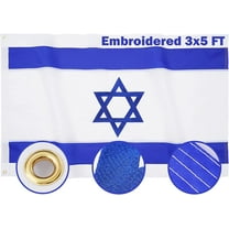 Flagolden 3 x 5 Israel Israeli Flag 3x5 ft Double Sided Embroidered 300D Oxford Nylon Indoor Outdoor Brass Grommets Durable for All Weather