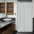 thumbnail image 4 of Grey Stall Small Half Size Dorm Shower Curtain 36x72 Inch Single Narrow Tiny RV Chevron Herringbone Striped Geometric Decor Fabric Bathroom Set Polyester Waterproof, 4 of 6