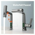 thumbnail image 2 of Waterfall Basin Faucet Pull-Out Kitchen & Bathroom Faucet, Rainfall Temperature Digital Display No Battery SUS604 Stainless Steel, 2 of 12