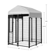 KennelMaster Welded Wire Dog Kennel, Indoor & Outdoor Use, Waterproof Cover Included, Black, 4 ft x 4 ft x 6ft
