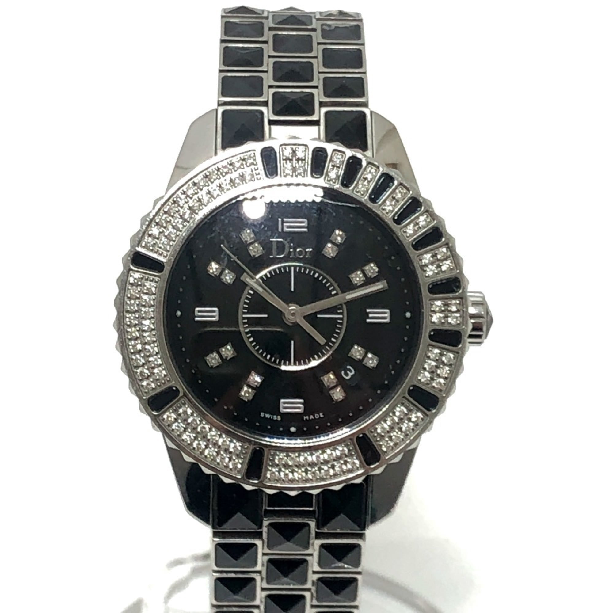 Dior Watch Diophilic Square Black Dial SS Quartz Analog Dior - Stainless Steel with Black Sapphires and Crystal  main image 4