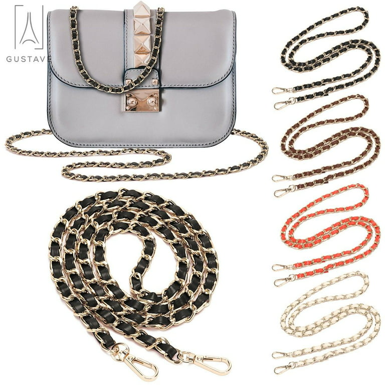 Leather+Metal Chain Purse Handle Replacement Metal Gold Chain Shoulder  Crossbody Bag Chain Straps Bag Accessories Shoulder Strap