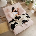 thumbnail image 6 of DEALTOPS 66.1" Oversized Comfy Lounge Chair, Corduroy Foam Sofa Chair with Pillows, No Assembly, Living Room or Bedroom, Pink, 6 of 6