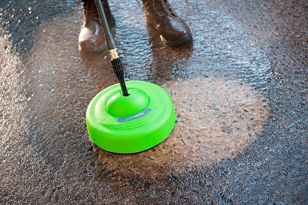 Open Box Greenworks 1900 PSI 1.2 GPM Cold Water Electric Pressure Washer with 11" Surface Cleaner and Soap Applicator Combo Kit
