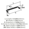 thumbnail image 5 of Amerock Cowrie 5-1/16 inch (128mm) Center-to-Center Matte Black Cabinet Pull, 5 of 6