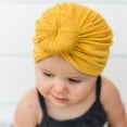 thumbnail image 3 of Generic Clearance Children's Wide Brim Caps Toddler Baby Boys Girls Cap Beanie Solid Cotton Knotted Elastics Turban Hat for Travel Hiking Christmas(,Yellow), 3 of 3