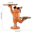 thumbnail image 3 of Estatua De Bandeja De Escritorio Estatua de resina para perro, 2 bandejas de metal, adorno de perro Bulldog fresco para regalo (naranja) Sywqhk Libre de BPA, 3 of 5