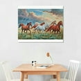 thumbnail image 2 of Acheng Horse Wall Art Pictures Animal Canvas Prints Eight Running Horses Paintings Posters Horses Artwork for Wall Office Decor Living Room Home Decorations Framed 20x16in, 2 of 6