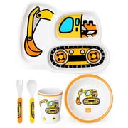 Lehoo Castle Kids Plates and Bowls Sets, Kids Dinnerware Set Includes Plate, Bowl, Cup and Tableware (5 Piece Construction)