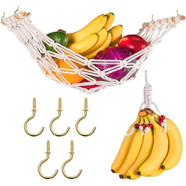 Macrame Fruit Hammock For Kitchen Under Produce Veggie Banana