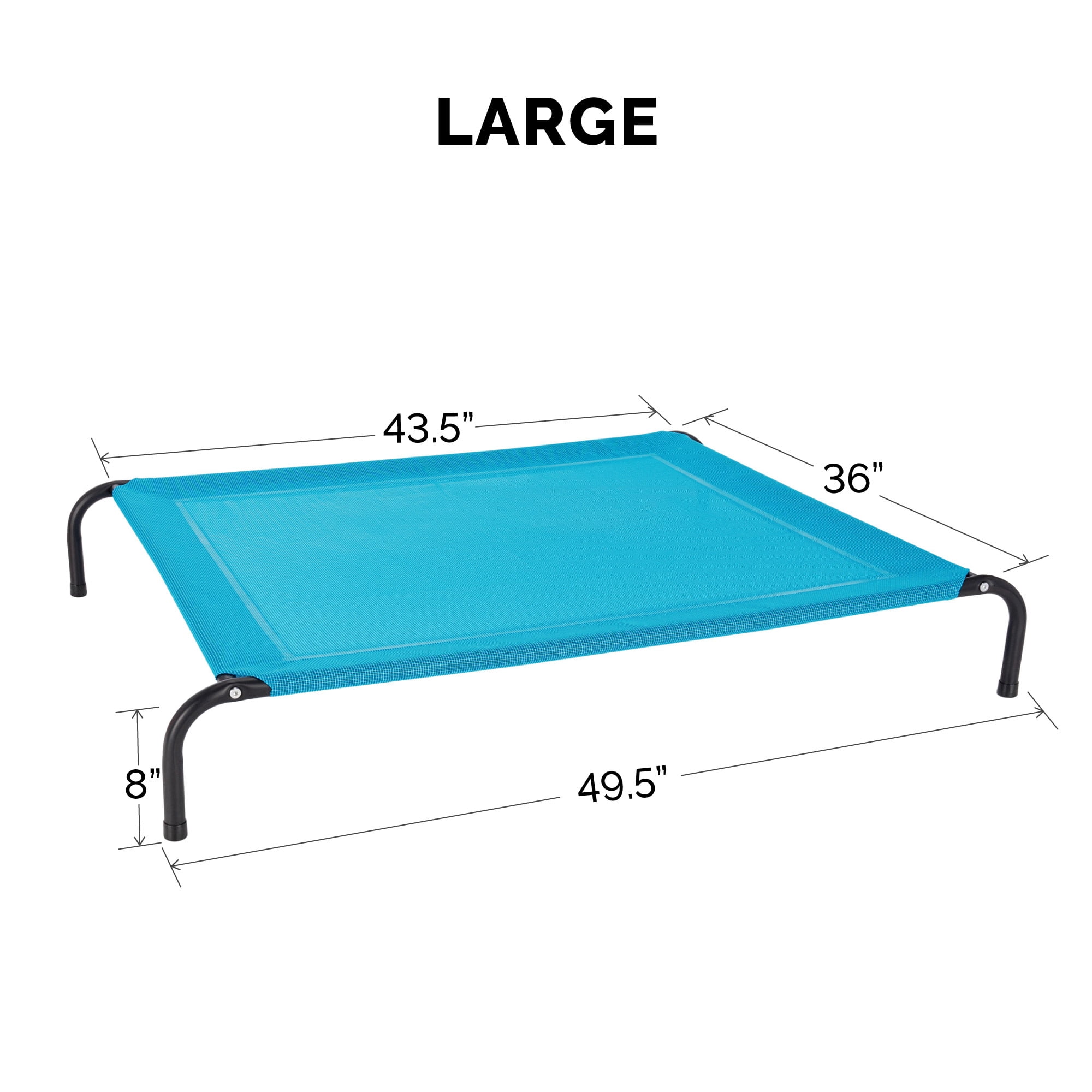 Elevated Cot Pet Bed, Cooling, Capri Blue, Large, 1 Count