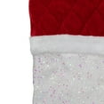 thumbnail image 4 of Northlight 22.25" LED Lighted White Iridescent Glittered Christmas Stocking with Red Cuff, 4 of 4