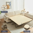 thumbnail image 4 of ZAFLY 83”Pull Out Sofa Bed, Corduroy Convertible Sofa Bed with Storage Shelf, Sleeper Sofa Queen Couch with Pull Out Bed - Beige, 4 of 6
