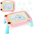 thumbnail image 1 of Tablero de dibujo magnético para niños pequeños, tablero grande para garabatear, almohadilla de dibujo para pintura con patas de mesa desmontables para niñas y niños, 1 of 6