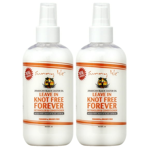 Sunny Isle Jamaican Black Castor Oil Knot Free Forever Leave in Detangler 8oz "Pack of 2"