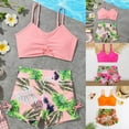 thumbnail image 4 of Kogui Swim Suits for Llittle Girls Girls Bikini Sets Plants Pattern Bathing Suits Elegant Classic Swimsuits Girls Swimdress Two Piece Split Swimsuit Size 8-9 (Pink,8-9 Years), 4 of 4