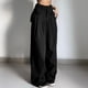thumbnail image 3 of Gibobby pantalones deportivos mujer Pantalones tejidos ocasionales del bolsillo recto del ajuste flojo del color sólido de la moda (Negro, S), 3 of 5