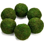 Duslogis Large Decorative Moss Balls, 6 Pcs 3.5" Green Dried Moss Spheres Ball, Greenery Balls Faux Mossy Globes, Moss Decor Balls for Bowls Filler, Wedding Decors, Centerpiece