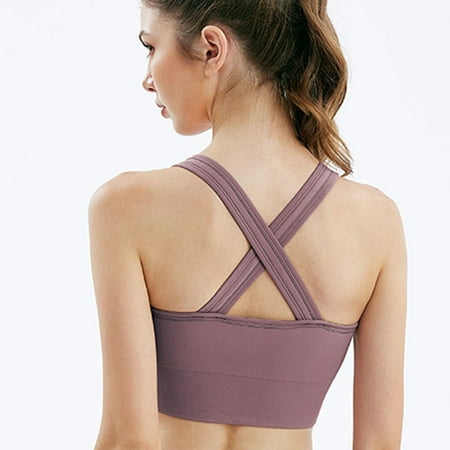 

Yclkvgw Workout Bra Women s No Steel Ring Cross Back Adjustment Yoga Running Bra Polyester Push Up Bras for Women Bra