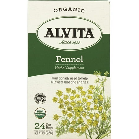 Alvita caféine organique libre Fenouil thé 24 ch