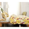 thumbnail image 4 of DaDa Bedding Radiant Sunshine Yellow Hummingbirds Floral Scalloped Bedspread Set (JHW-925), 4 of 8