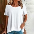 thumbnail image 2 of Posijego T-Shirts Oversize pour Femmes Manches Courtes Col Rond Hauts d'Été Décontractés Chemise Ample Tendance Blouses, 2 of 5