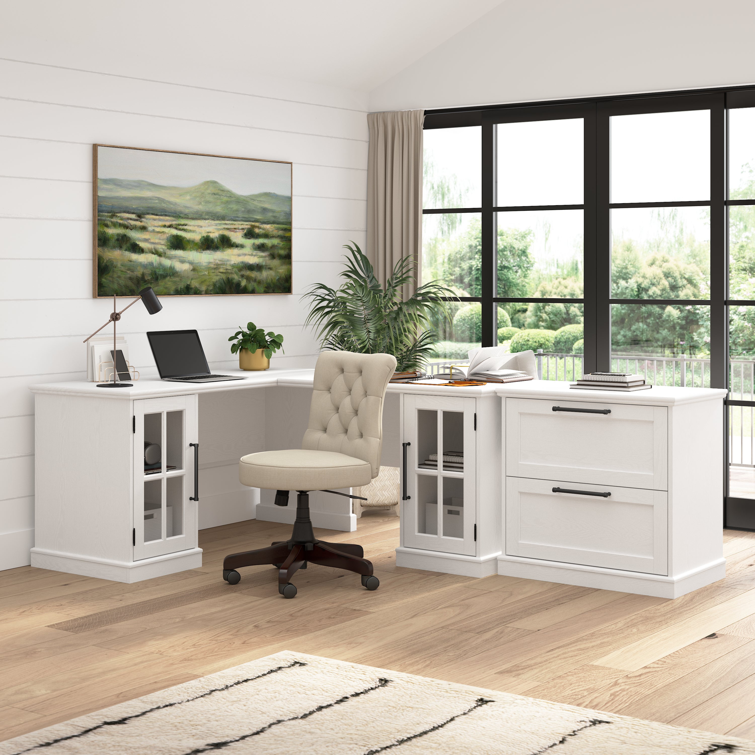 Bush Furniture Westbrook 2 Drawer Lateral File Cabinet in Ash White