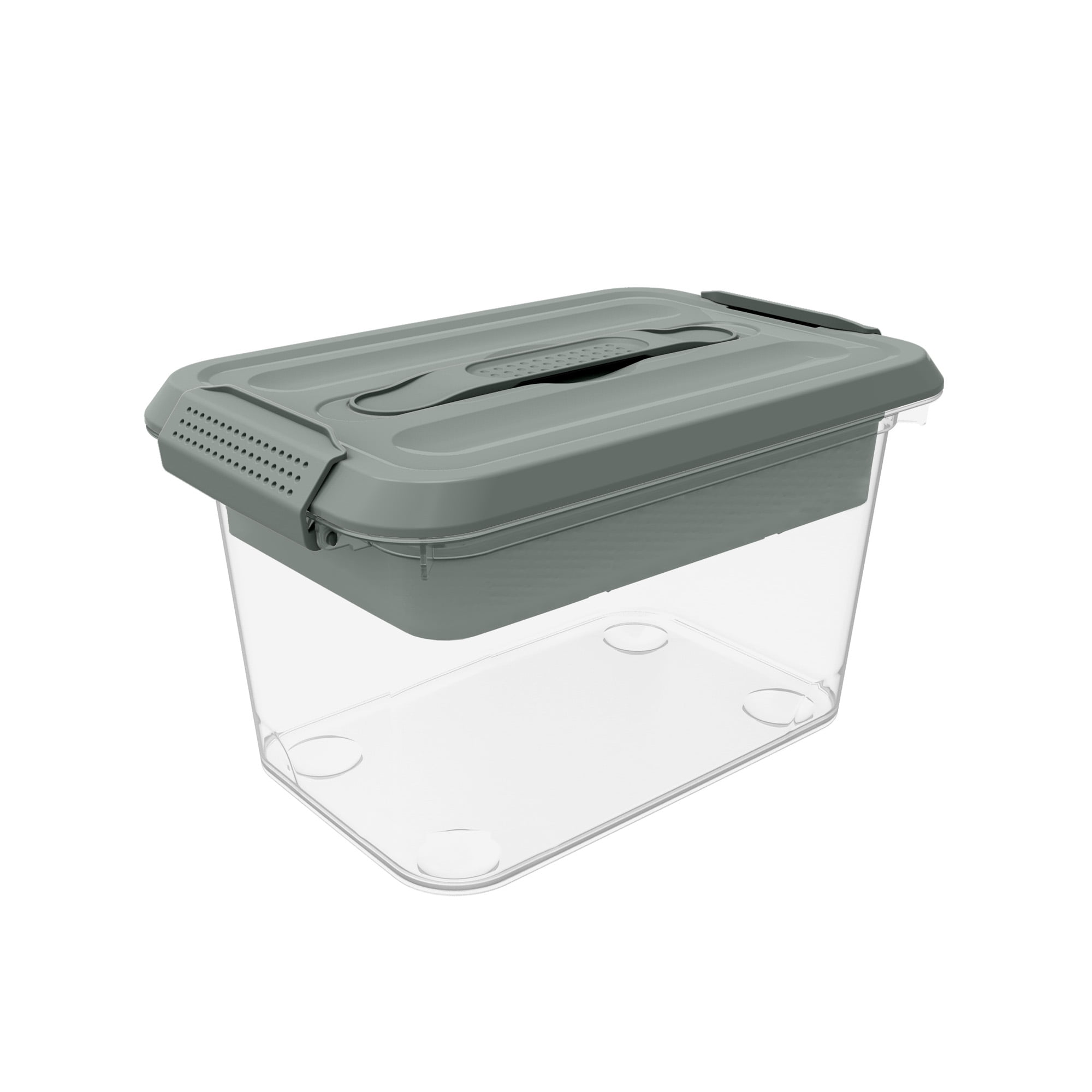 Pen+Gear Latchmate Plastic Storage Box, 6.2 Quart, Green River