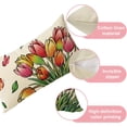 thumbnail image 3 of Tulip Flower Lumbar Decorative Throw Pillow Cover 12 x 20, Spring Summer Floral Rectangle Cushion Case Decor, Butterfly Seasonal Home Decoration for Sofa Couch, 3 of 5