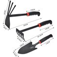 thumbnail image 2 of Garden Tool Set, 3 Pieces Garden Tools Kit, Garden Tool Kits, Hand Hoe, Hand Rake, Small Gardening Shovel, for Loosening Soil, Weeding, Transplanting, 2 of 5