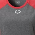 thumbnail image 4 of Evoshield Women's 3/4 Sleeve Fastpitch Softball Shirt Grey/Scarlet Xl, 4 of 4