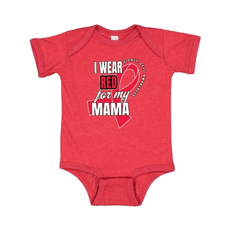 

Inktastic Sickle Cell Awareness I Wear Red For My Mama Gift Baby Boy or Baby Girl Bodysuit