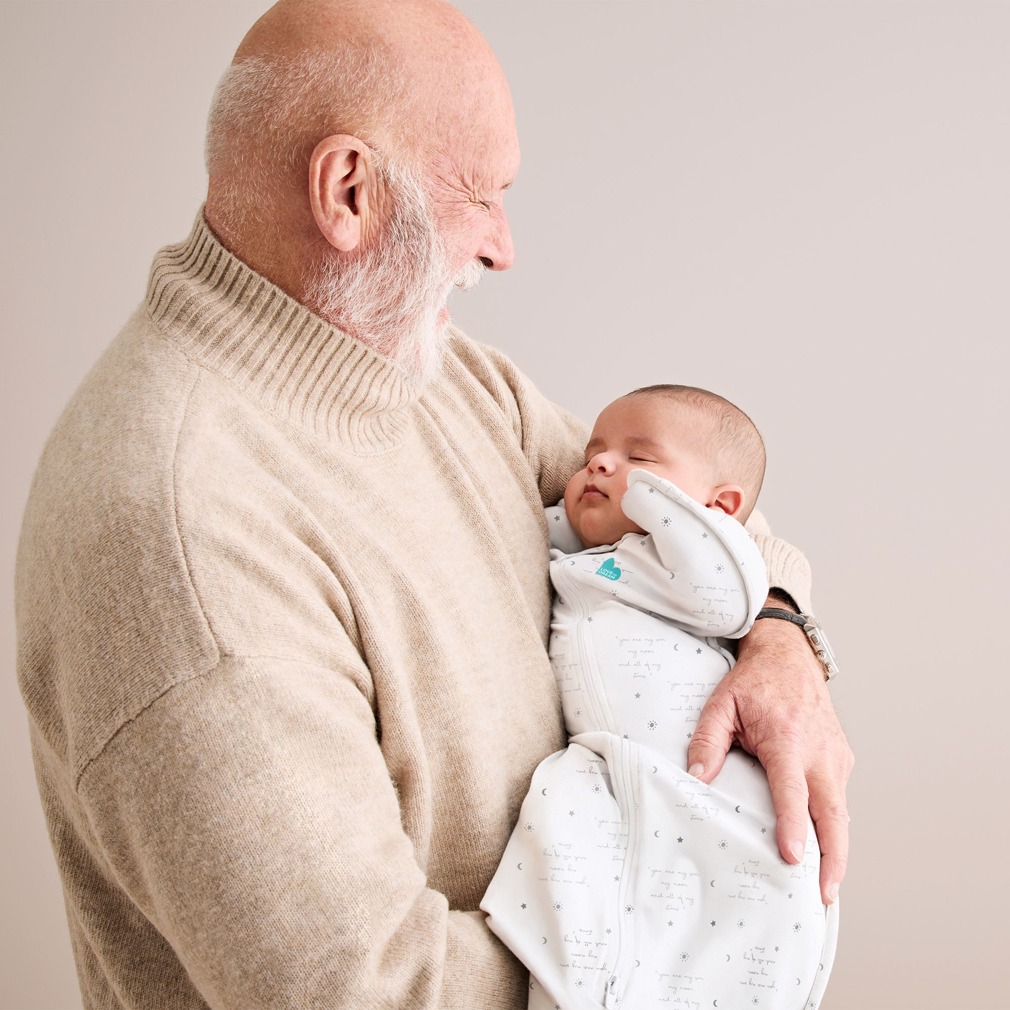 Love to Dream Swaddle Up LITE Cotton 0.2 TOG Baby Sleep Sack, Arms Up Design, Twin Zipper, Newborn 5-8.5 lbs, You are My White