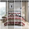 thumbnail image 3 of Woolrich 104" 3-Piece Fabric Tunbridge Print Sherpa Comforter Set in Red/Black, 3 of 11