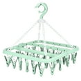 thumbnail image 4 of 32 Clip Folding Hanger Laundry Clip Rack 32 Clip Folding Hanger 360 Degree Rotation Household Laundry Clip Rack With Windproof Lock Drying Rack Green C0NCN, 4 of 5