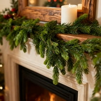 Christmas Garland, 6.2ft DIY Greenery Norfolk Pine Garland Indoor Outdoor Decorations, Two Color Needles, 148 Mesh 70.8", Artificial & Flowers Vines for Xmas Holiday Wedding Party Stairs