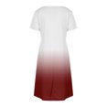 thumbnail image 4 of GaThRRgYP Women's Summer Short-Sleeve Round Neck Dress,Women's Fashion Summer Gradient Short-sleeved V-neck Casual Dress Wine S, 4 of 8
