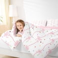 thumbnail image 4 of Feelyou Princess Pink Bow Full Size Comforter Sets, Cartoon Stars Bedding Sets, 3pcs, 4 of 8