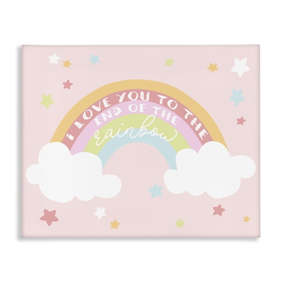 Stupell Industries Eclectic Love You End Of Rainbow Phrase Canvas Art, 30 x 24, by Lil' Rue